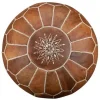 moroccan leather pouf cognac brown