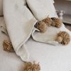Pompom Blanket creme and Beige - Image 2