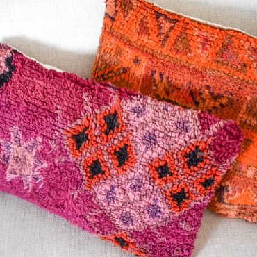 berber cushion on sofa