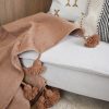 pompom blanket beige camel