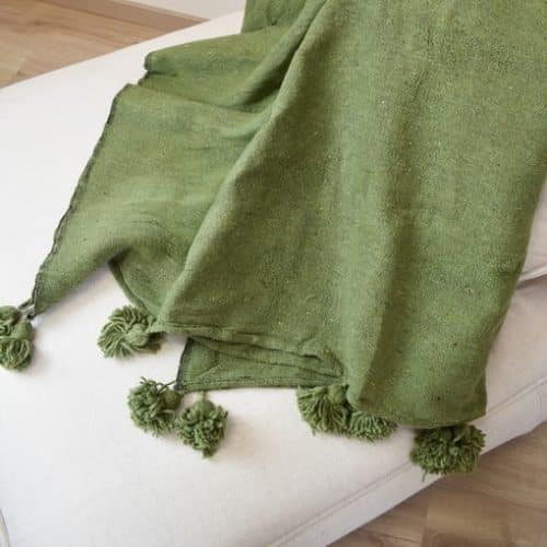 Pompom Blanket Green