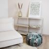 moroccan velvet pouffe green