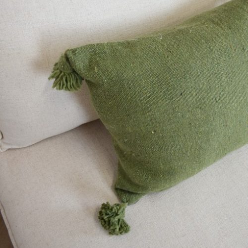 Alternative view of Moroccan Pompom Pillow Green