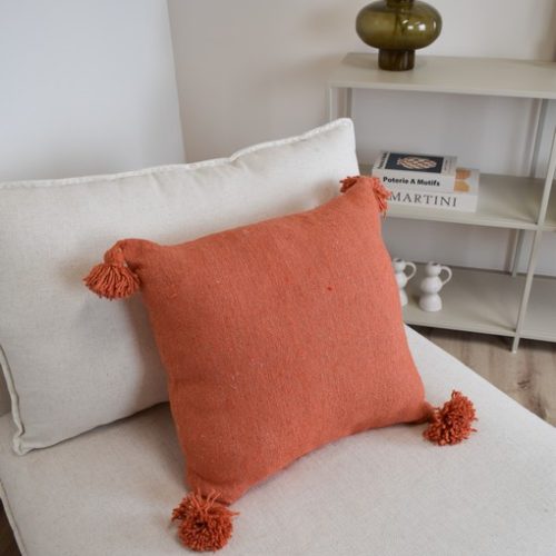 Moroccan Pompom Pillow Orange